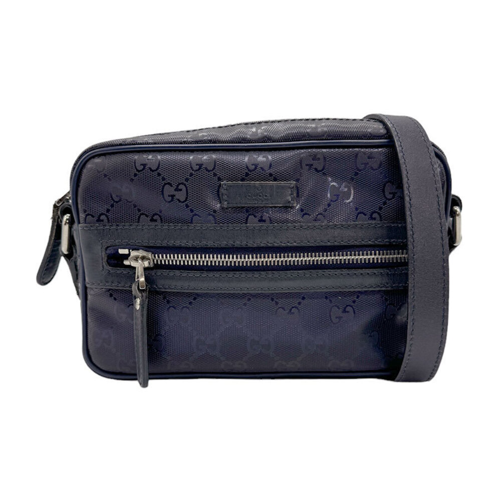 Gucci GG Imprime Shoulder Bag Leather Navy Blue